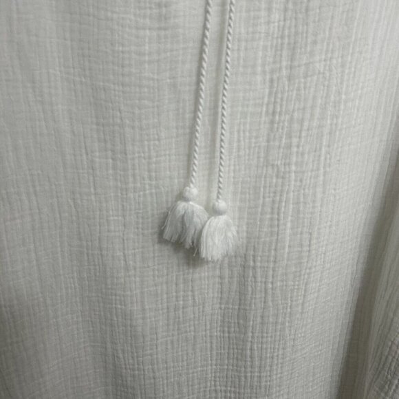 C & C California Nolan White Double Gauze Tunic Top Size M Side Splits Cotton - Picture 6 of 10
